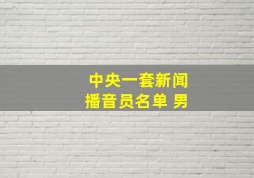 中央一套新闻播音员名单 男